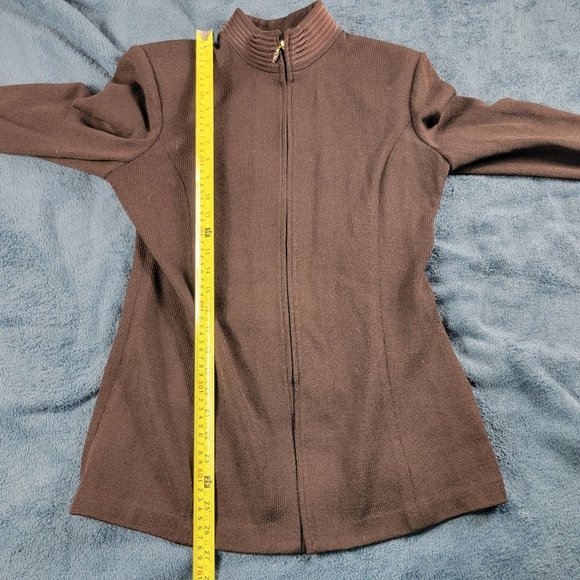 St John Collection Womens 8 Brown Full Zip Sweater Made In USA Casual Formal - Picture 9 of 10